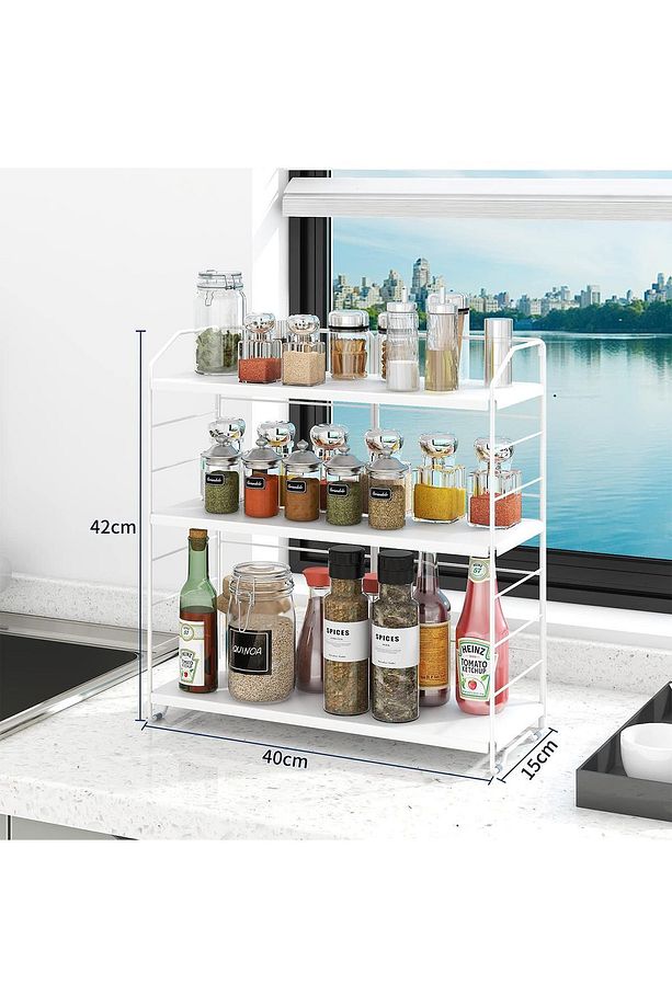 Ayarlanabilir Raflı 40cm Baharatlık, Organizer, Düzenleyizi Tezgahüstü Banyo, Mutfak, Ofis Model-1 B - 7
