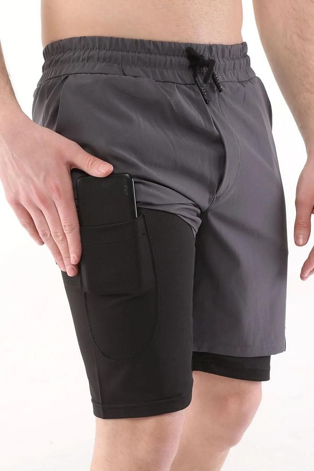 Erkek Spor Şort Running Hızlı Kuruma Micropoly Antrenman Halısaha Fitness Kısa Taytlı Sporcu Şort - 1