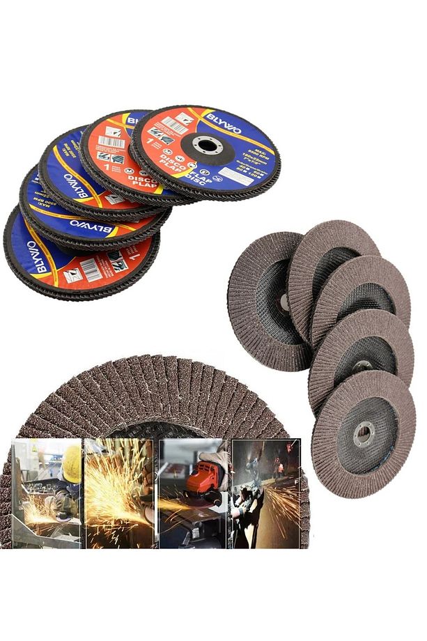 180mm flap disk zımpara Seti taşlama makinesi için büyük form metal ahşap zımparalama diski 5 adet - 3