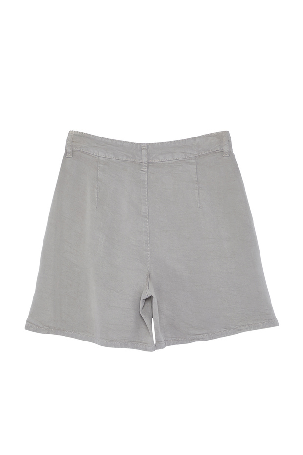 Gri %100 Tencel™ Pileli Denim Şort TWOSS24SR00077 - 9