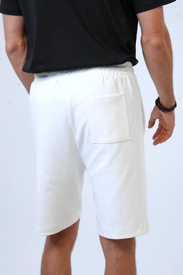 Beyaz Regular Fit Pamuklu Şort - 5