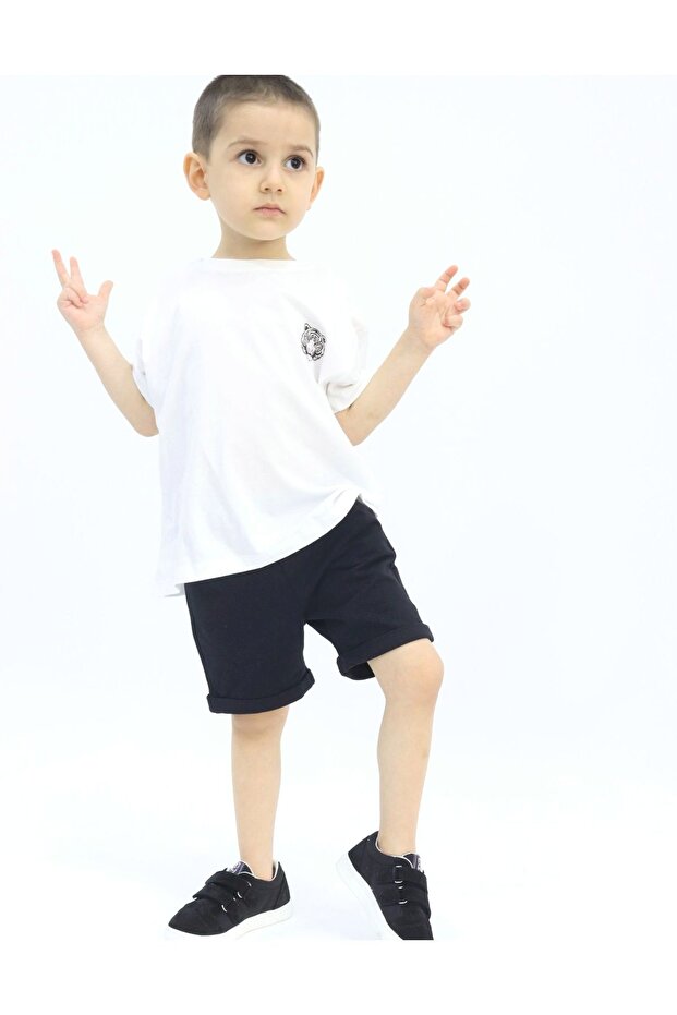 طقم صيفي كاجوال أساسي بنمط النمر للأولاد (2-9 سنوات) - 6