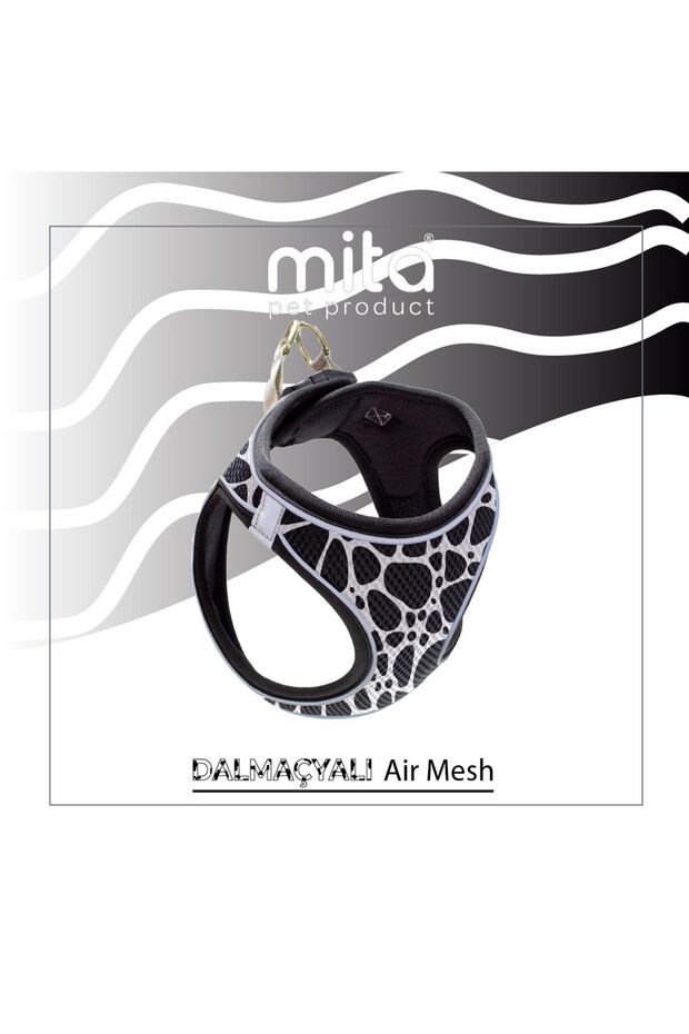 طوق Mita Air Mesh للقطط والكلاب عاكس مزدوج، مضاد للعرق، Dalmatian / dalmation S