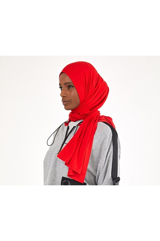 Combed Cotton Shawl Red