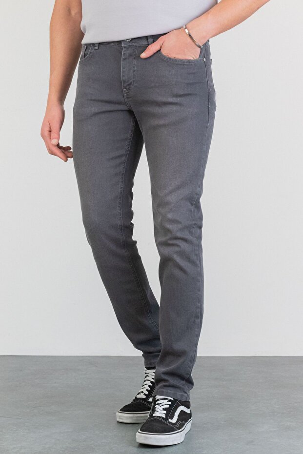 Men's Jack Dark Gray Grinded Slim Fit Lycra Jean Jeans