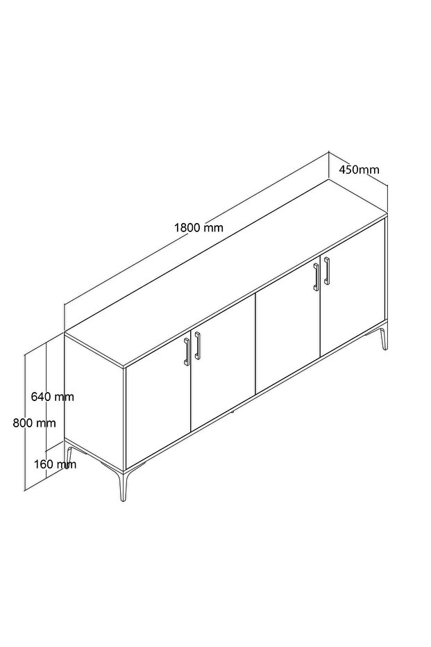 1660 Ares Modern Konsol 180 Cm Hat - 7