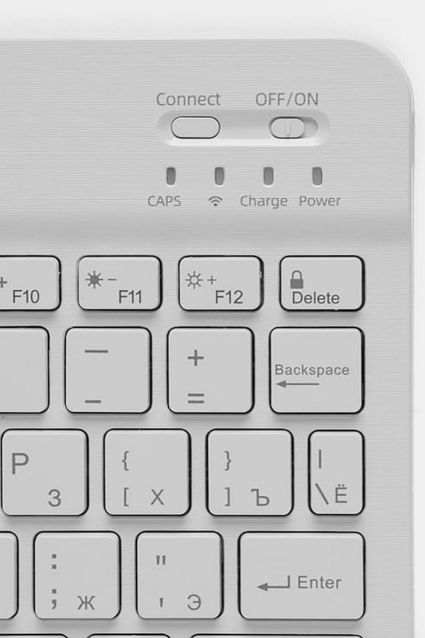 Bluetooth 10 Inç Ios Windows Android Uyumlu Kablosuz Klavye + Mause Set Sessiz Beyaz - 2