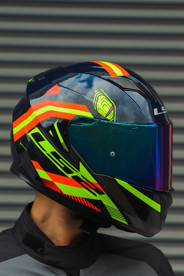 Stream Evo Reflex Mavi Turuncu Kask + Dahili Bluetooth Kulaklık - 3