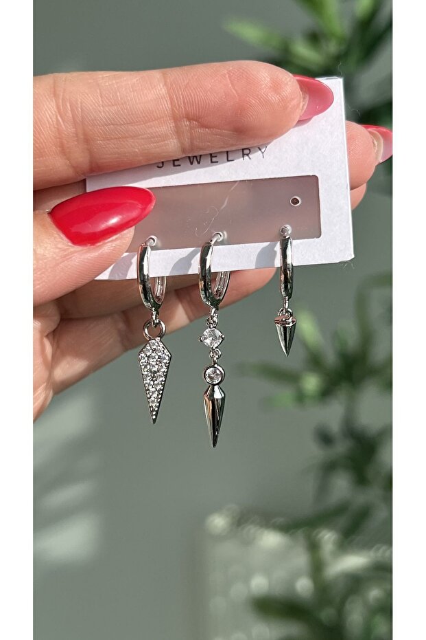 Çelik Silver Carmen Küpe Seti - 1