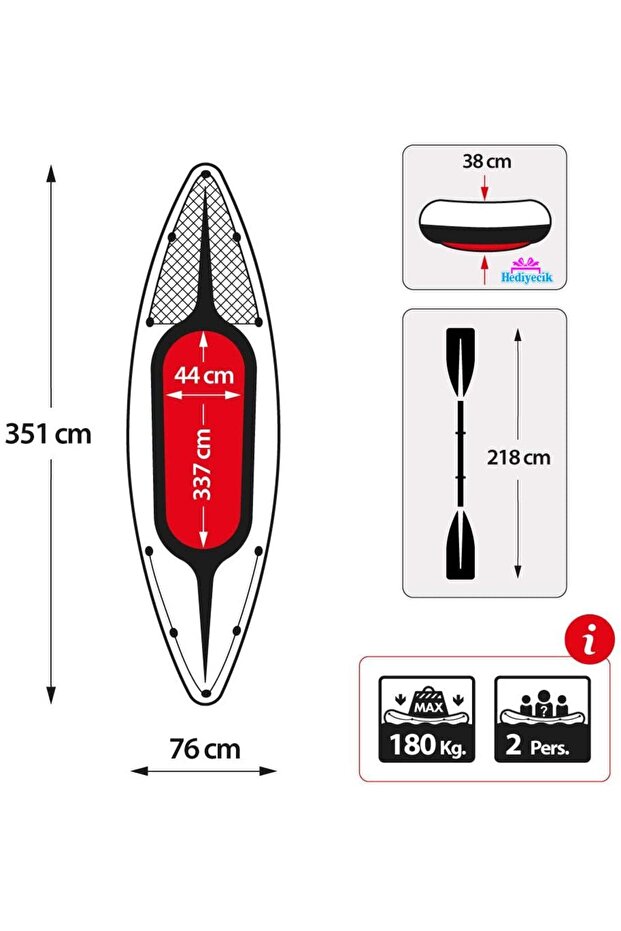 Intex Şişme Kano Bot Challenger K2 Kano Set - 8