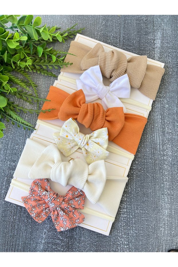 Baby Girl Bodysuit Bandana and Bow Hair Band Set