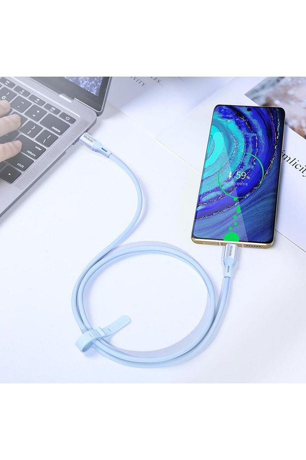 CA-2211 TYPE-C TO TYPE-C PD 65W HIZLI DATA VE ŞARJ KABLOSU 3A 1,2M BEYAZ - 3