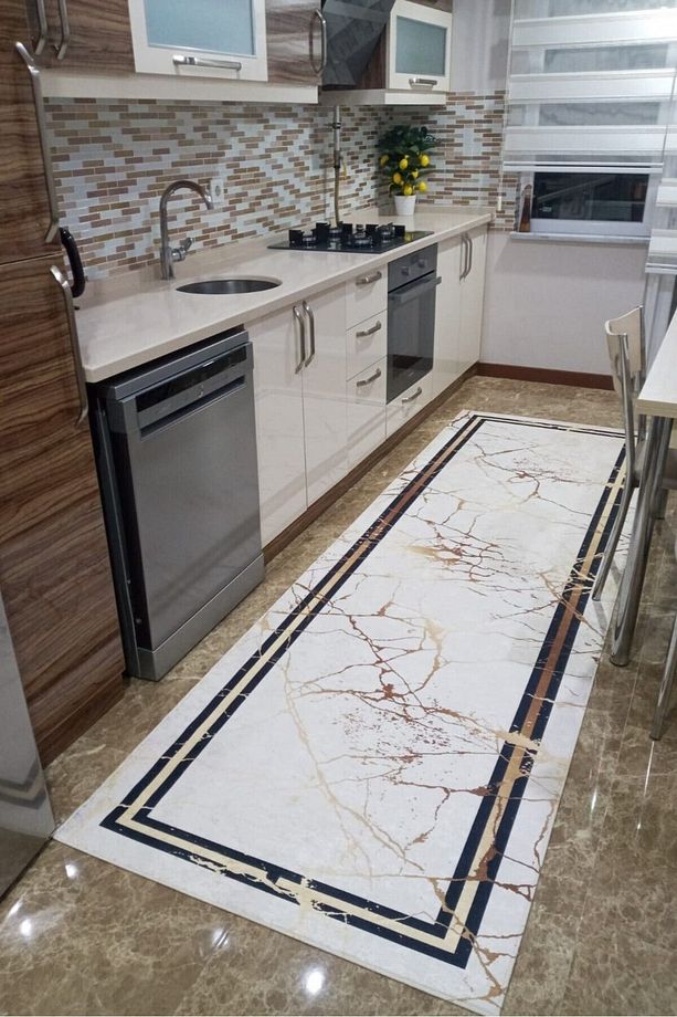 Gold Halı Gold Salon Halısı Makinede Yıkanabilir Yolluk Mutfak Halısı Kaymaz Taban - 4