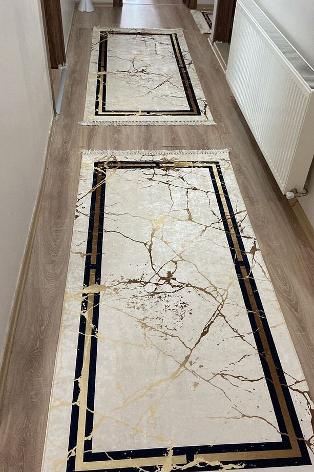 Gold Halı Gold Salon Halısı Makinede Yıkanabilir Yolluk Mutfak Halısı Kaymaz Taban - 1