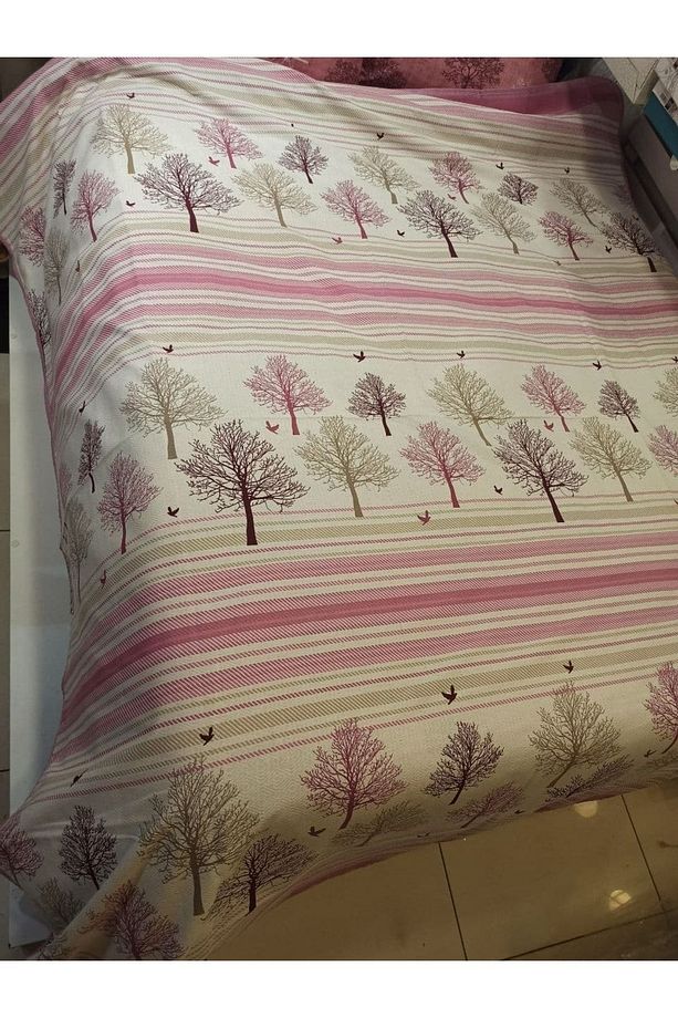 Hayat Ağacı Desen Baskılı 150x240 Cm. Tek Kişilik Tek Pike - Pembe - 4