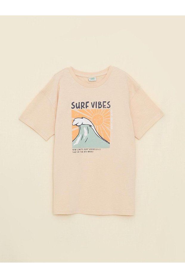 Lcw Kids Crew Neck Printed Short Sleeve Organic Cotton Boys' T-Shirt (S2)