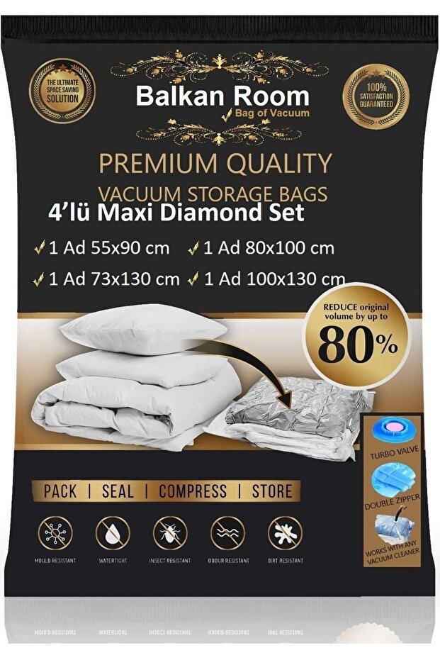 Vakum Hurcu 4’lü Maxi Diamond Set Vakumlu Hurç Vakumlu Poşet - 1