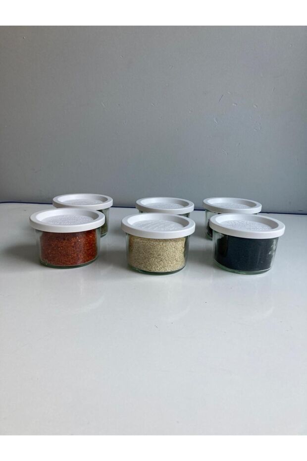 Beyaz Kapaklı 200 Ml Baharat Saklama Kavanoz Seti 6 Adet - 2