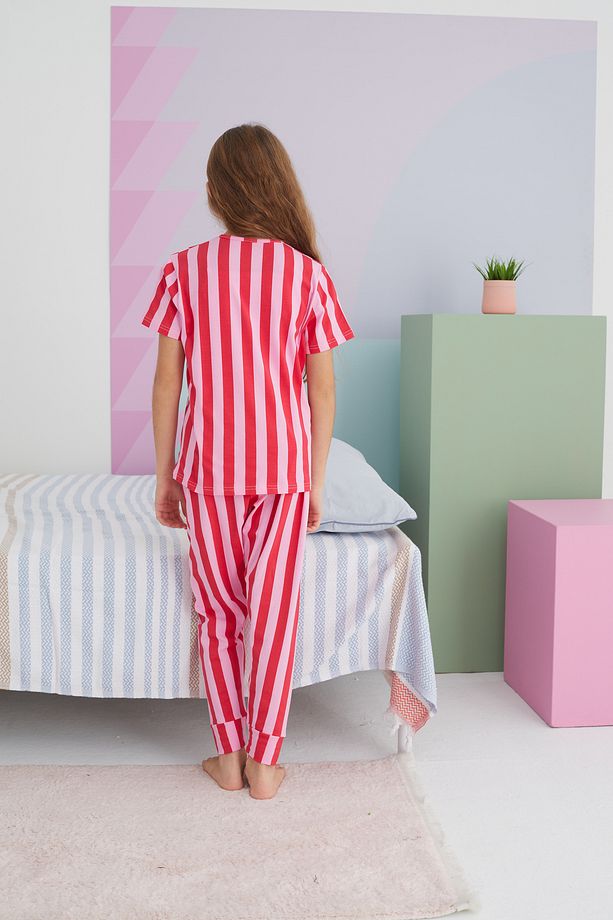 çok renkli Pamuklu Örme Pijama Takım - 5