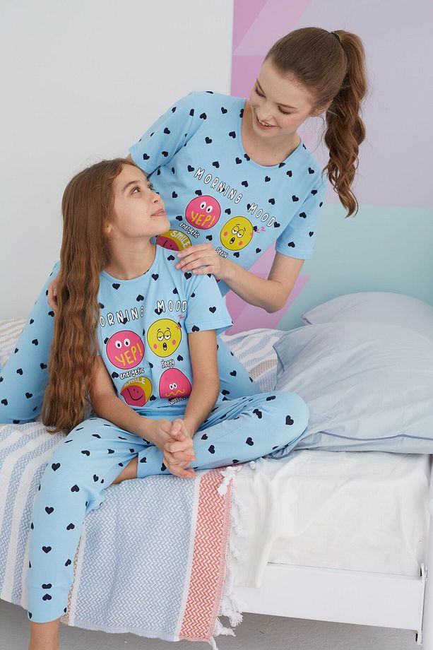 çok renkli Pamuklu Örme Pijama Takım - 1