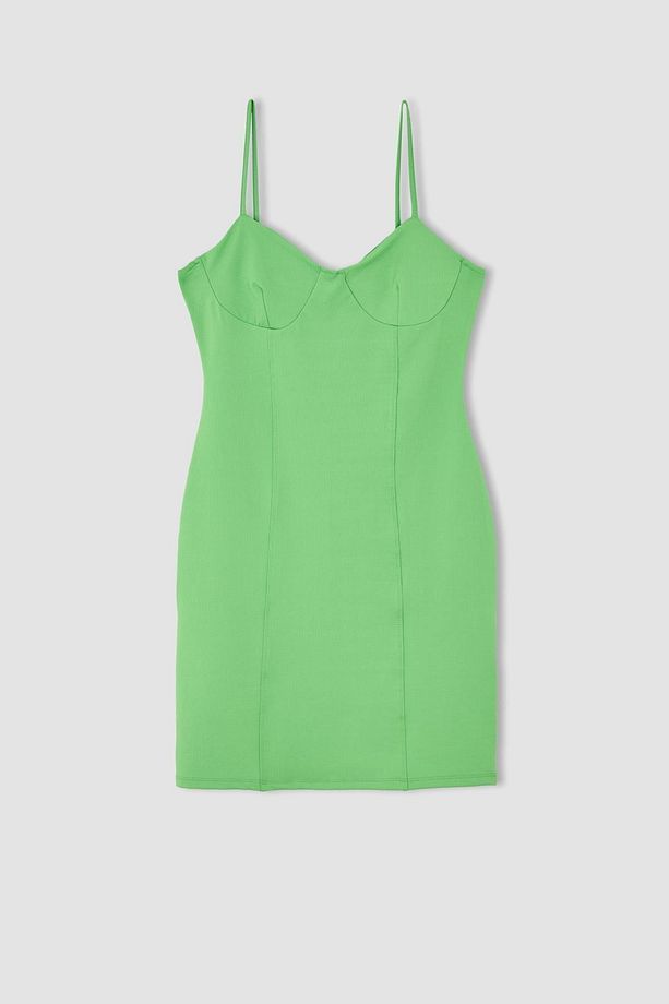 Bodycon Basic Ip Askılı Mini Elbise Y4822az22sm - 6