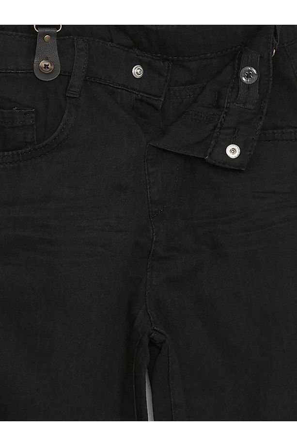 LCW baby Basic Erkek Bebek Askılı Jean Şort BayQ - 3