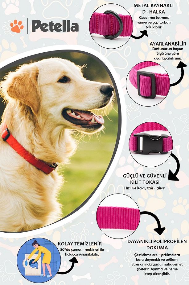 Köpek Tasması Köpek Boyun Tasması Küçük Orta Büyük Irk Köpek Boyun Tasması - 4
