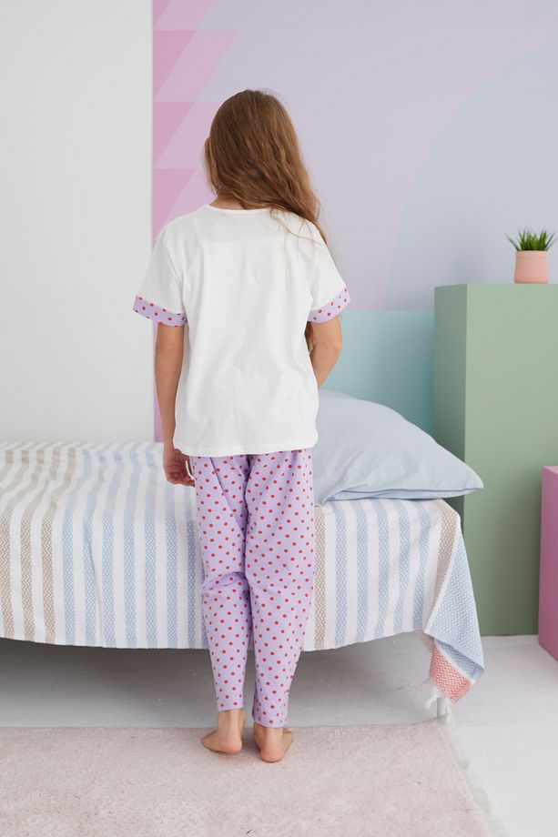çok renkli Pamuklu Örme Pijama Takım - 5