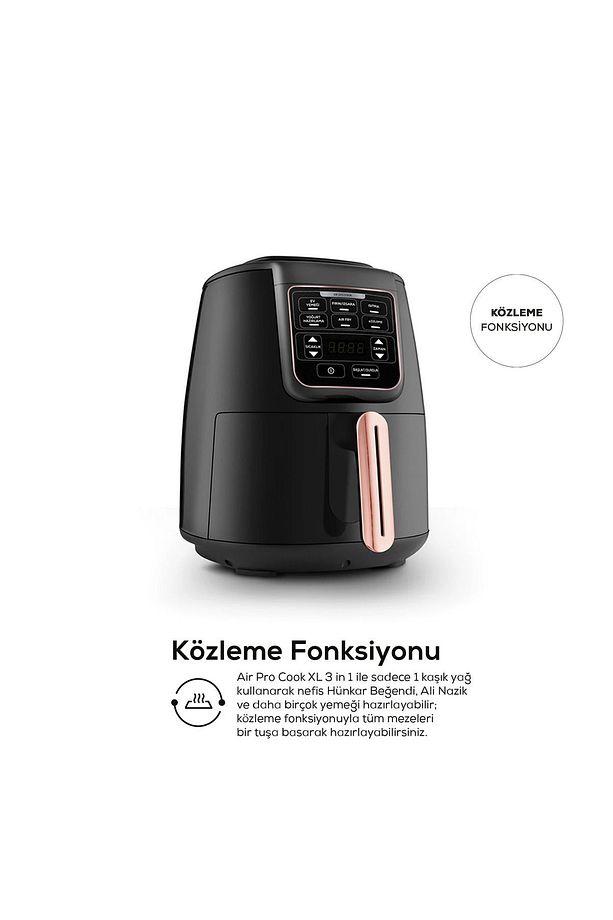 Akıllı Sensörler 4 Güvenlik Sistemli Ev Yemeği, Közleme, Fırın/Izgara XL 4L Airfryer 1550w - 6