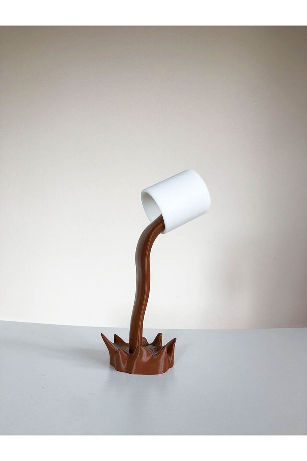 Dökülen Sıcak Çikolata Figürlü Biblo - Mutfak Kahve Köşesi Dekorasyonu 21cm - Bioplastik - 5