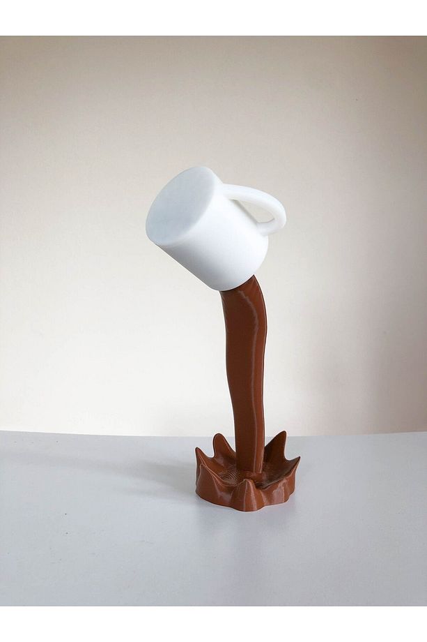 Dökülen Sıcak Çikolata Figürlü Biblo - Mutfak Kahve Köşesi Dekorasyonu 21cm - Bioplastik - 4