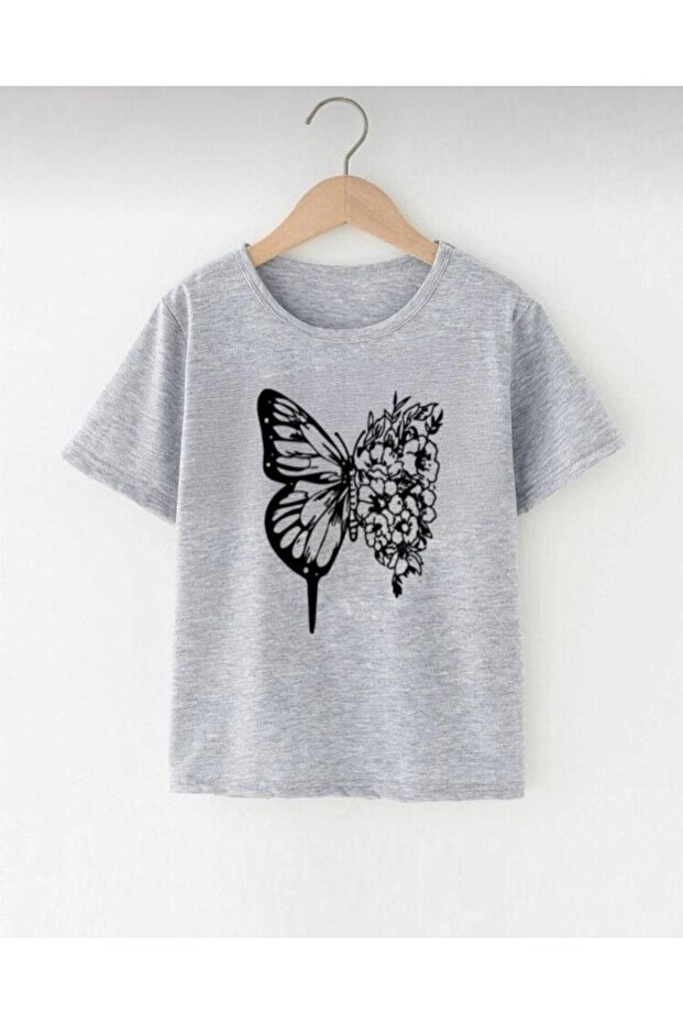 Crew Neck Unisex Printed Kids T-shirt
