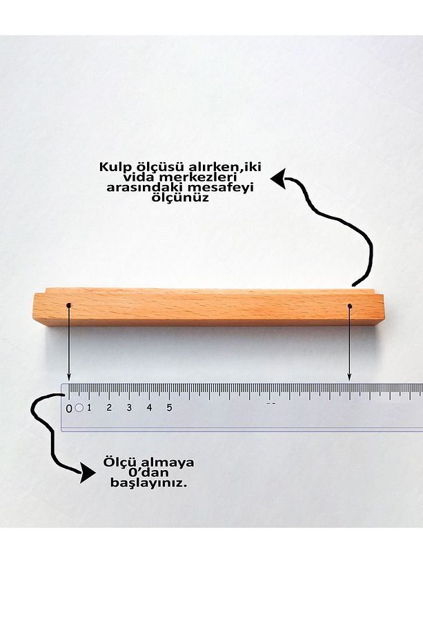 6 Adet Curved Ahşap Kulp 19,2 Cm (192 MM) Çekmece Kulpu Modern Dolap Kolu Mobilya Kulp Ceviz - 6