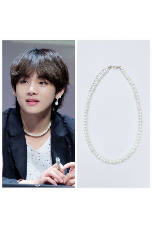KPOP BTS V Pearl Necklace
