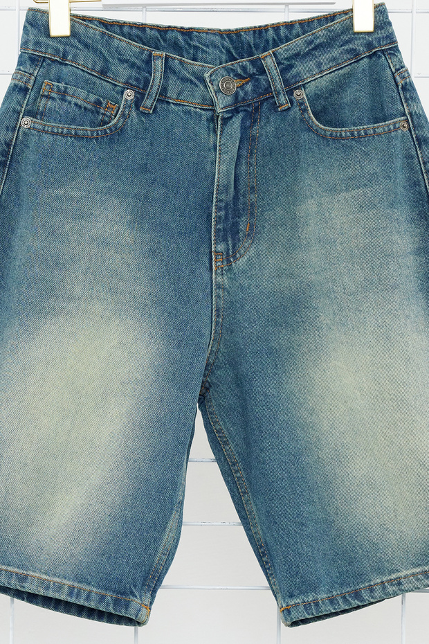 Mavi Geniş Kesim Bol Eskitme Denim Kot Şort TMNSS24SR00073 - 11