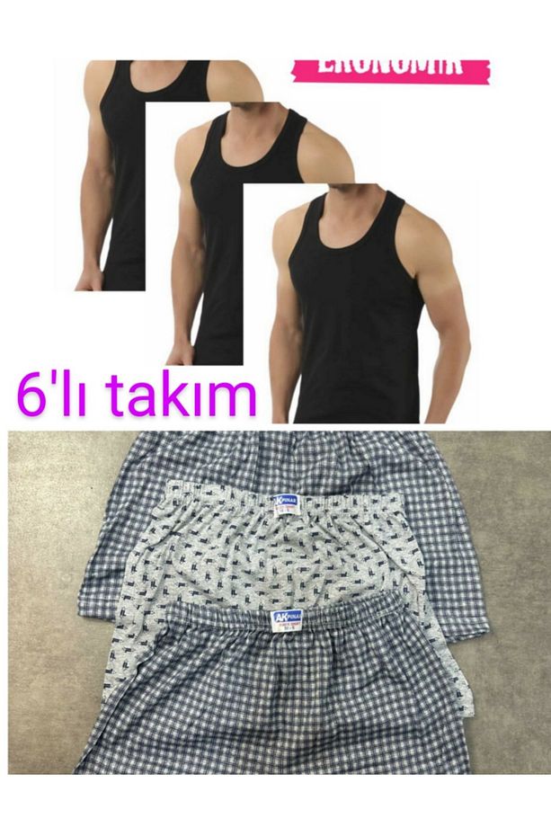 6'lı erkek Atlet & şort takım - 1