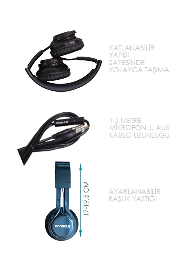 Kablolu Mikrofonlu Kulaküstü Ayarlanabilir Bantlı Süper Bass Orijinal Kulaklık (bluetooth Yoktur) - 4