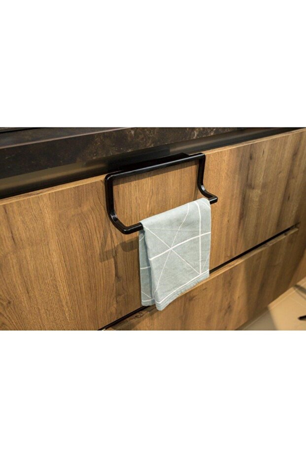 Kitchen Towel Rack Cabinet Door Hanger Towel Holder Luxury Plastic White Black Gray Plastic