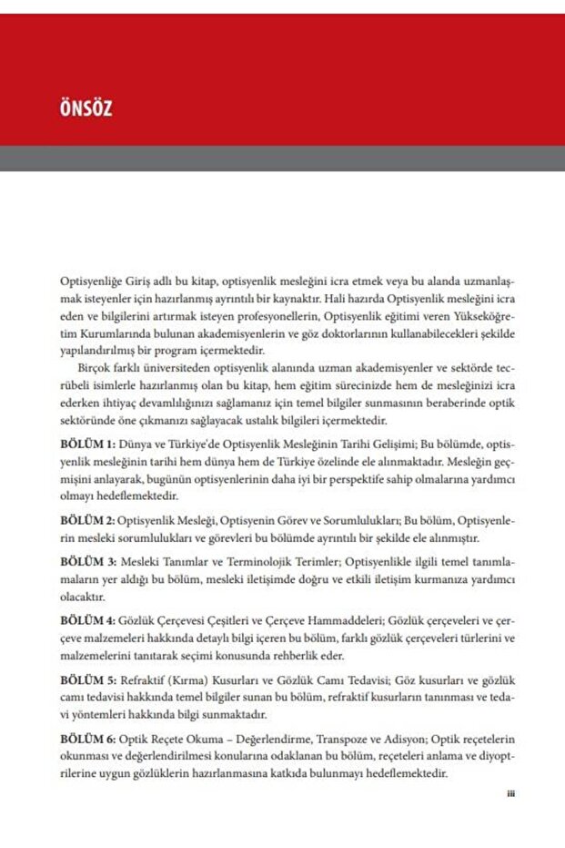 Optisyenliğe Giriş - 6