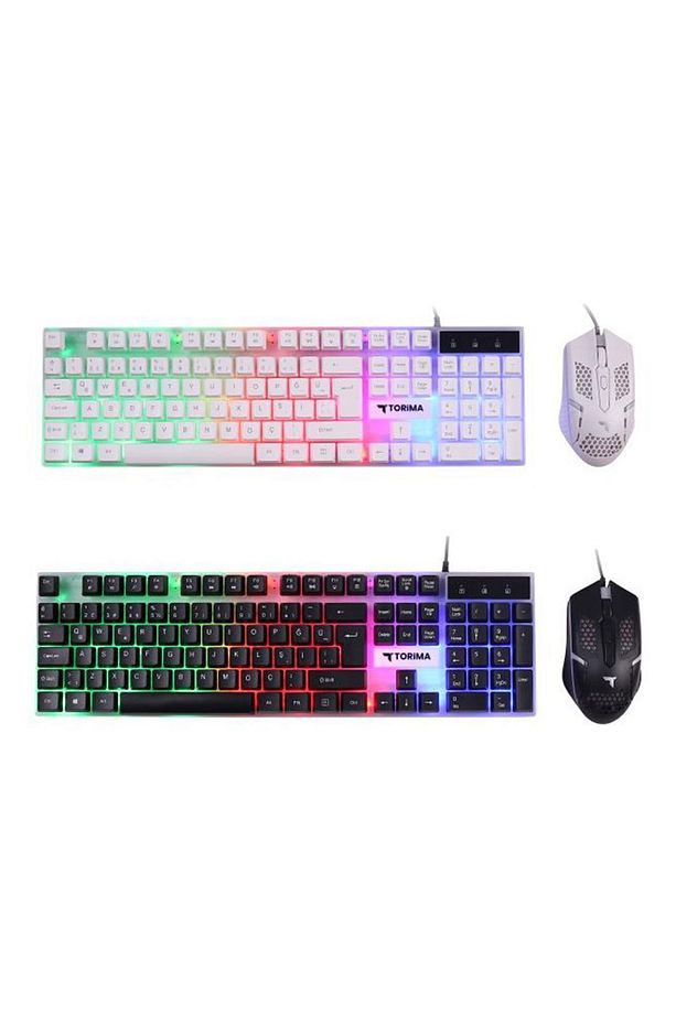 TMK-03 Beyaz Gaming Rgb Işıklı Kablolu Q Klavye Ve Mouse Seti - 3