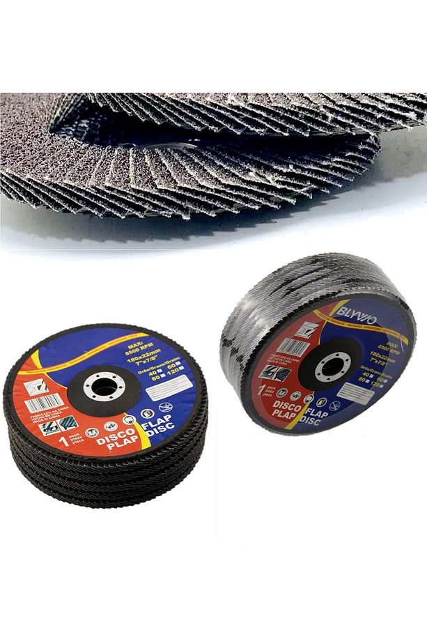 180mm flap disk zımpara Seti taşlama makinesi için büyük form metal ahşap zımparalama diski 5 adet - 2