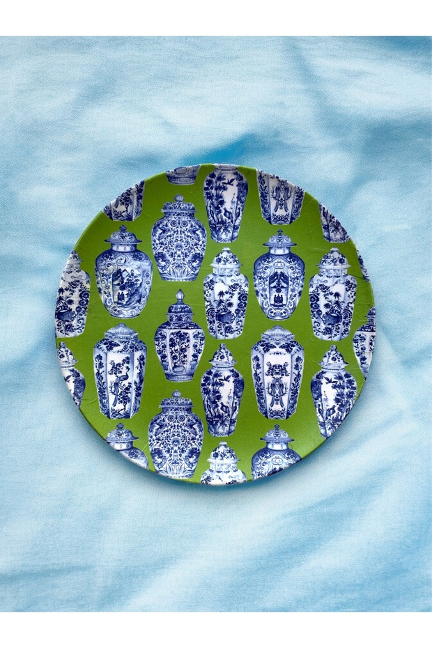 Blue Blanc Yeşil Duvar Tabağı Dekoratif Bahçe Balkon Mutfak Salon Duvar Süsü No:178 - 1