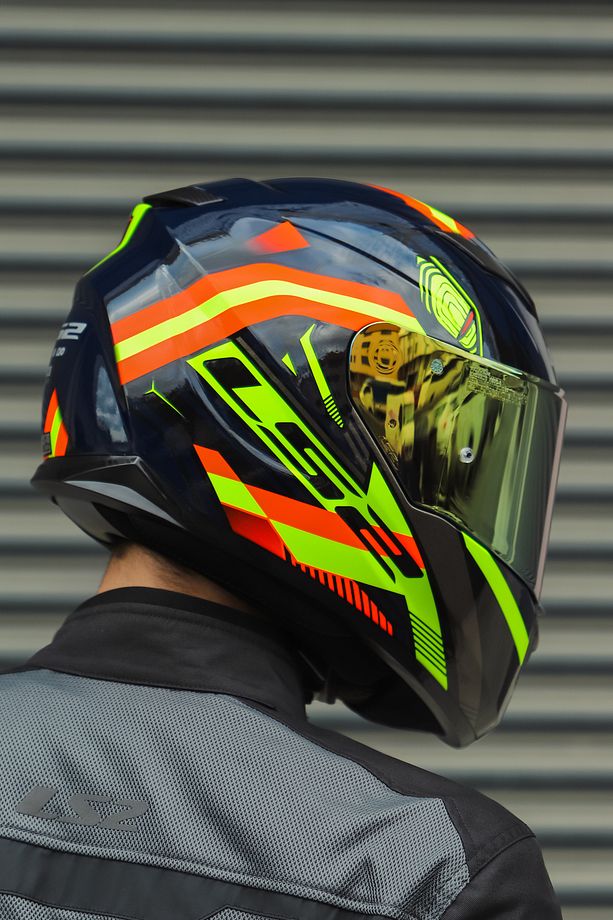 Stream Evo Reflex Mavi Turuncu Kask + Dahili Bluetooth Kulaklık - 5
