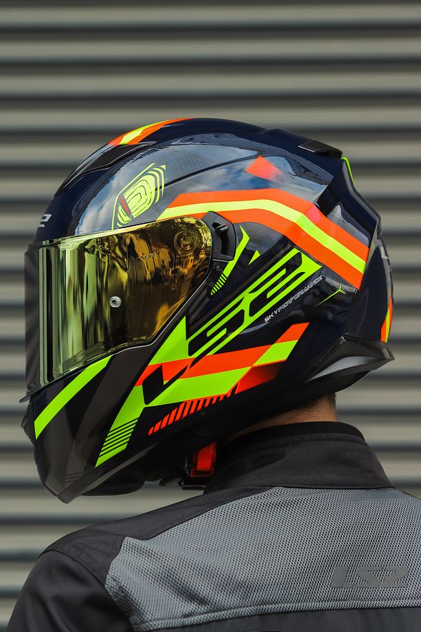Stream Evo Reflex Mavi Turuncu Kask + Dahili Bluetooth Kulaklık - 7
