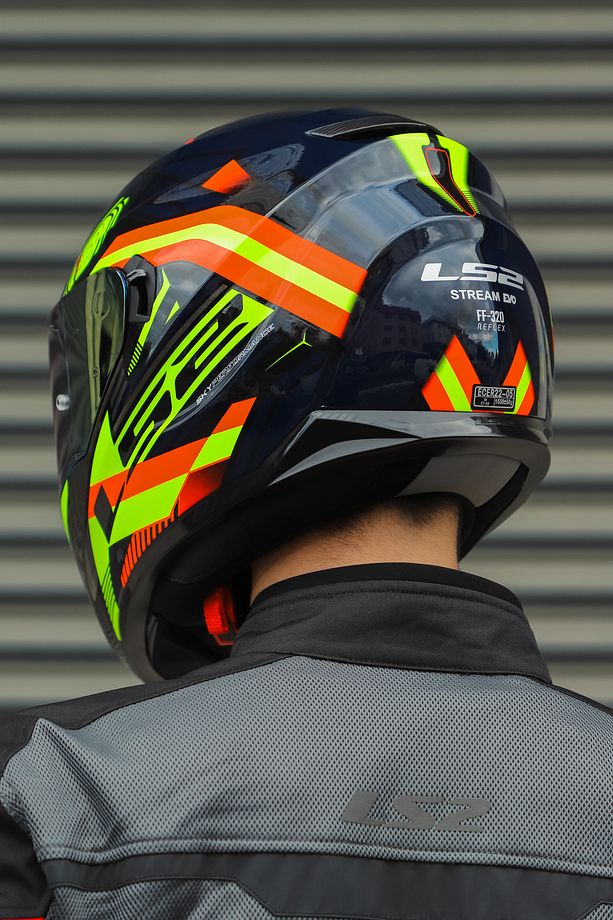 Stream Evo Reflex Mavi Turuncu Kask + Dahili Bluetooth Kulaklık - 6