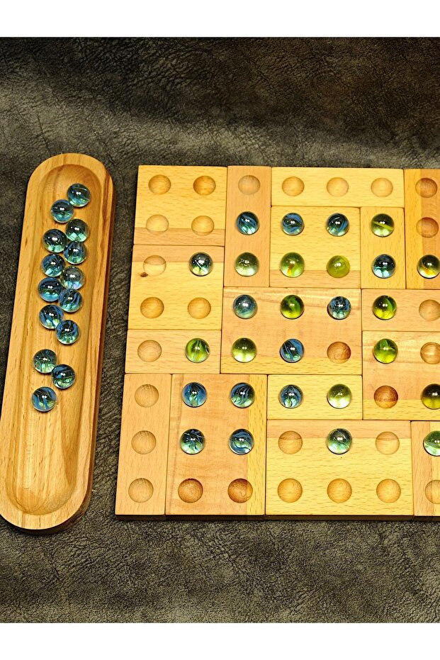 Strategy Game - Solid Beech Marble - 1