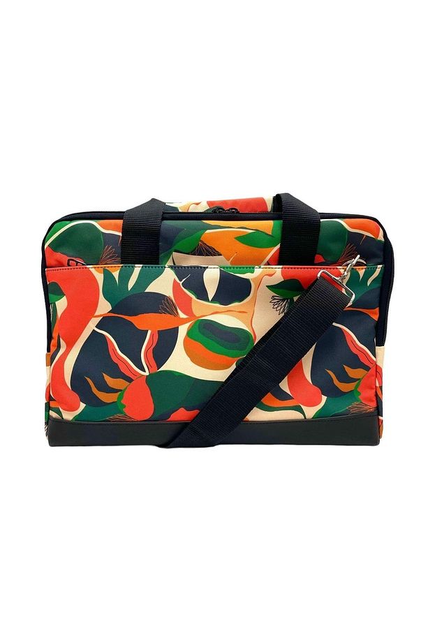 13-14'' Inç Turuncu Soyut Yaprak Desen Laptop/macbook/notebook/bilgisayar/evrak Çanta - 4