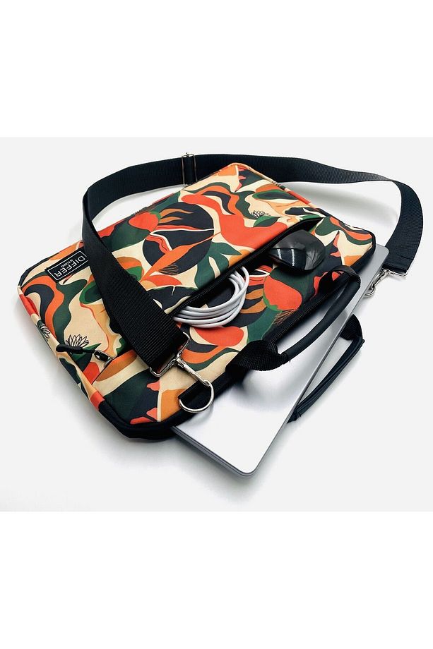 13-13.3-14'' Inç Soyut Turuncu Desen Suya Dayanıklı Askı/laptop/macbook/notebook/kılıf/çanta - 2