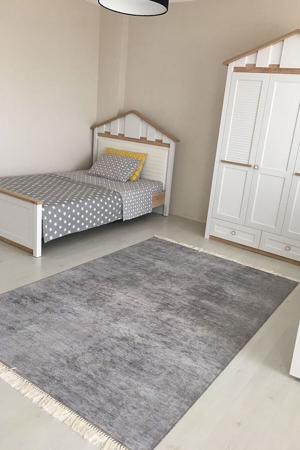 Gri Yolluk Koridor Halısı Makinede Yıkanabilir Kaymaz Taban Yolluk Hol Antre Halısı - 3