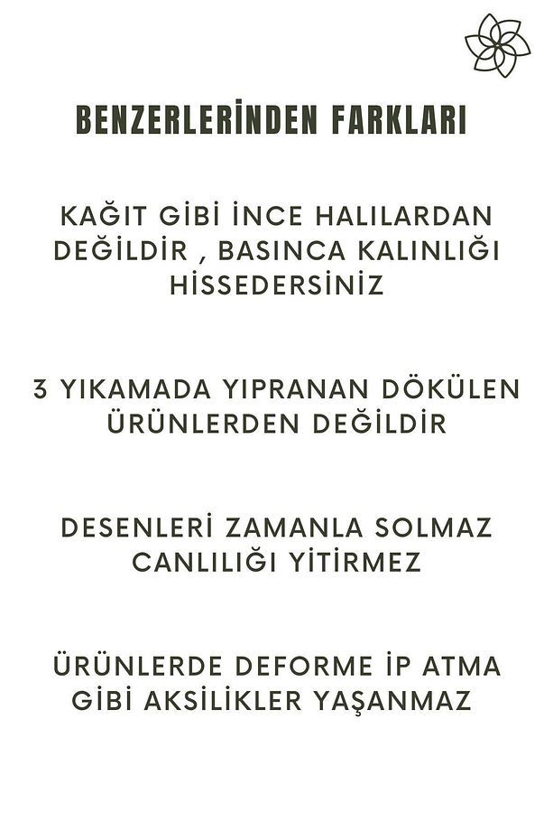 Vizon Halı Salon Halısı Mutfak Halısı Yatak Odası Halısı Makinede Yıkanabilir Halı - 7